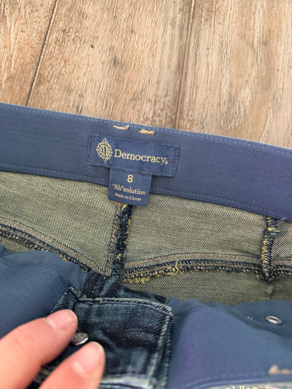 Democracy Skyrise Barrel Dark Blue Denim Jeans - Picture 7 of 12